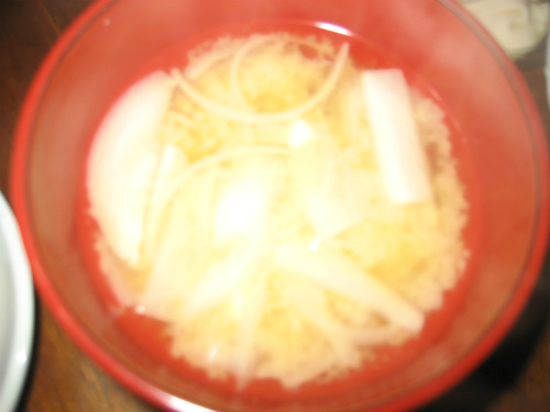 鰹出汁を使って、味噌汁